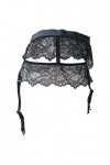 ZTTTD Jarretières en Dentelle Noire Satin Lady Sexy Garter Barter for Les Bas Clips métalliques sous-vêtements à Ceinture
