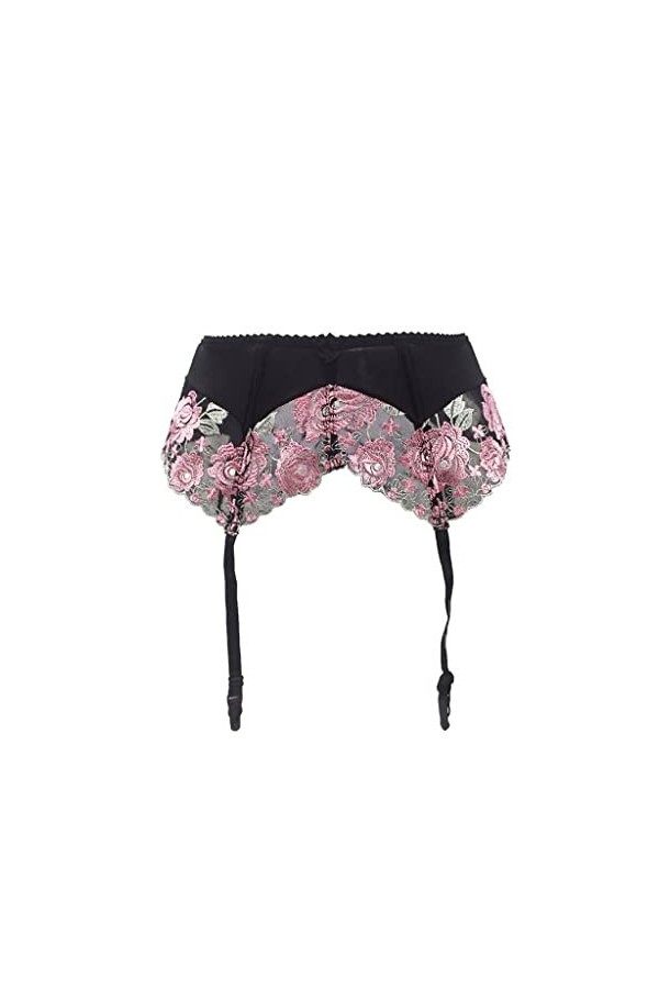 DLOETT Porte-jarretelles brodé grande taille, porte-jarretelles boucle en métal, bas sexy pour femmes, porte-jarretelles sexy