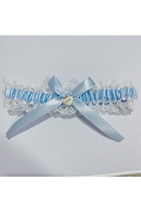 Jarretière de Mariage Jarretière Extensible avec Pendentif Coeur Noeud en Satin pour Accessoires de Mariée Couleur : A, Tail