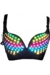 Earthradius Soutien-gorge lumineux à LED - Lingerie néon pour performance sur scène, boîte de nuit, spectacle de danse taill