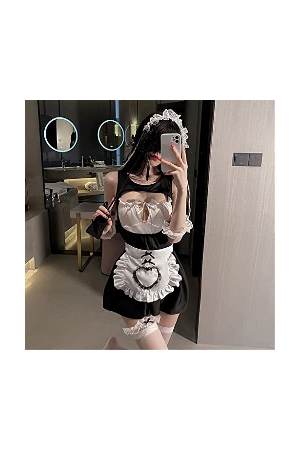 GJRFYJ Lingerie féminine petite poitrine uniforme chaud pyjamas mignons ensemble jeu de rôle sous-vêtements