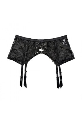 GJRFYJ Clip en métal en dentelle noire Bow large sangle dames sexy Garter Belt Gift Lingerie Pantyhose Color : Black, Size :