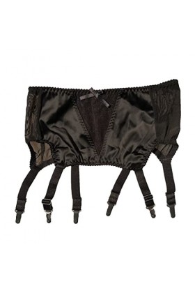 GJRFYJ Couleur noire de femme Bow 6 sangles Clips en métal ceinture de jarretière sexy for les bas de lingeries sexy cadeaux 