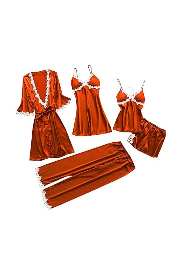 Ensemble de Lingerie Sexy pour Femme Ensemble de Pyjama Cadeau de Noël pour la Saint-Valentin avec Robe de Chambre Lingerie S