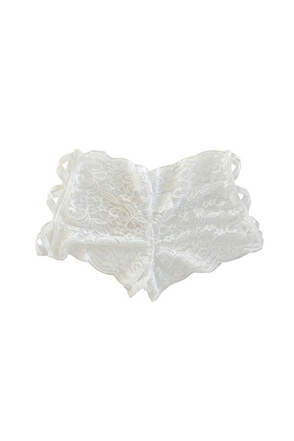 Viunychn Sous-vêtements sexy pour femme - Lingerie sexy en dentelle - Culotte transparente - String pour femme - Rouge - Culo