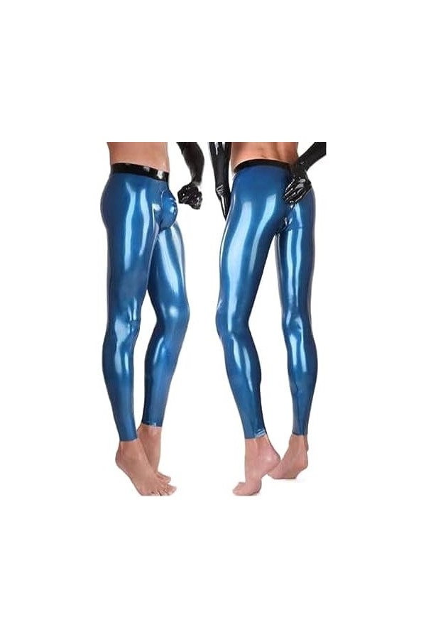 IDOBLO Pantalon en Latex pour Homme Culotte en Caoutchouc Frout Zipper,Couleur Personnalisée,XL