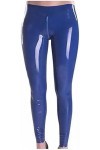 IDOBLO Pantalon en Caoutchouc pour Femme Pantalon en Latex Legging en Latex avec Fermeture Éclair À lentrejambe,Blanc,4XL