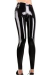 IDOBLO Leggings en Latex Noir Sexy avec Fermetures À Glissière À lentrejambe Pantalons Longs en Caoutchouc Jeans Pantalons B