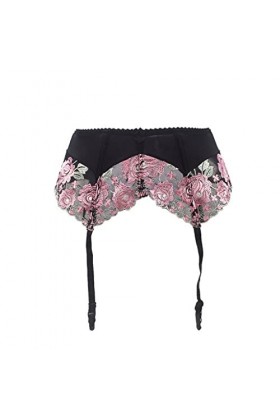 ZTTTD Courroie de jarrete brodée Plus Taille jarretière Courroie en métal Boucle Sexy Les Bas de Dames Color : Roze, Size : 