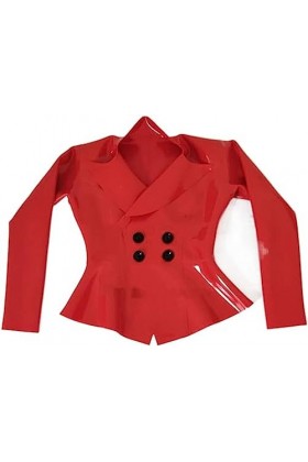 Hauts De Manteau De Veste En Latex Rouge Pour Femmes Sexy Avec Boutons,Rose,Personnalisez Gratuitement
