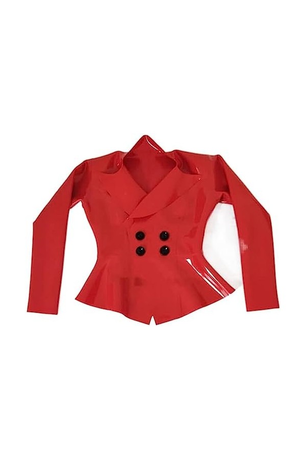 Hauts De Manteau De Veste En Latex Rouge Pour Femmes Sexy Avec Boutons,Rose,Personnalisez Gratuitement
