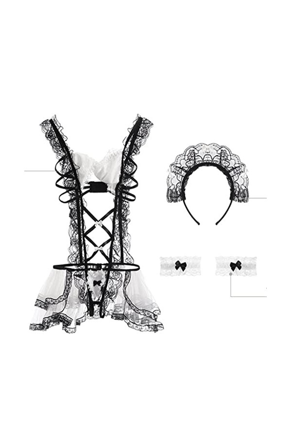 GJRFYJ Ensembles de sous-vêtements for filles sans enlever la combinaison uniforme grande taille Tease Set Color : D, Size :