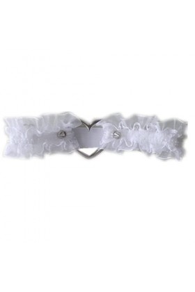 SHANGMAOYO Doux Volants Dentelle Porte-Jarretelles métal Coeur Mariage Jambe Harnais Gothique Punk Extensible Cuisse Anneau C