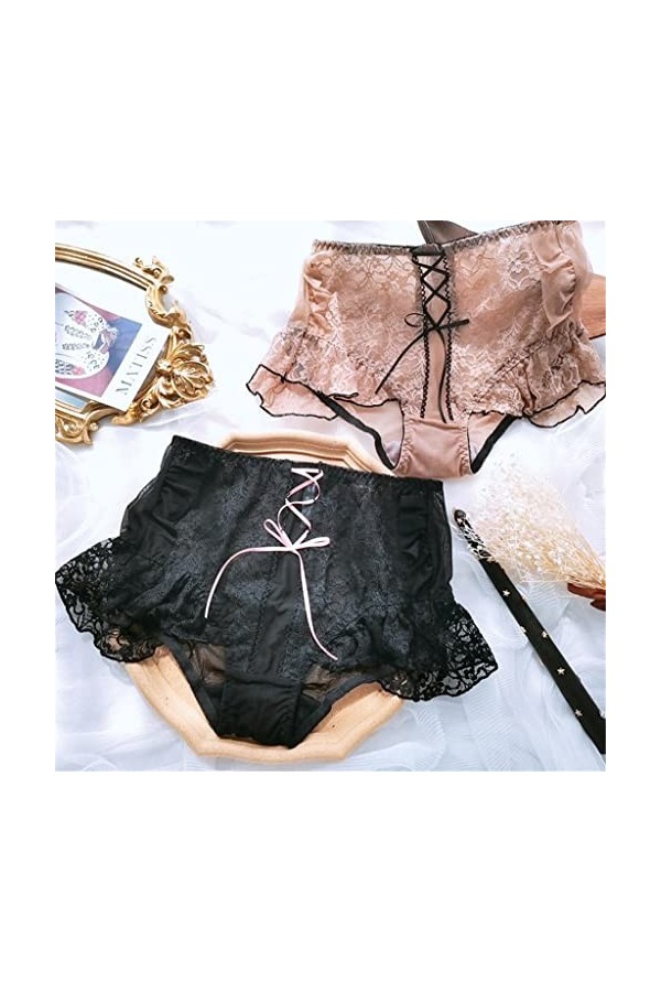 JJZXD 2pcs plus taille culotte dentelle briefs sexy culotte sexy Color : A, Size : XXL 