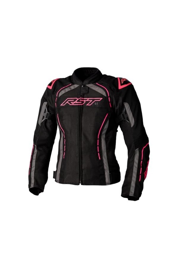 RST S1 Mesh CE Veste textile pour femme Noir/rose fluo 08