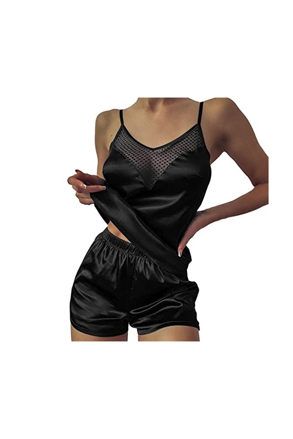 WALNUTA Pyjamas en satin en dentelle sexy Color : B, Size : XL code 