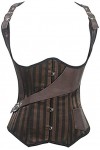 Tenue sexy pour femme pour le sexe, lingerie pour femme, corset sexy en simili cuir marron pour femme style punk 623 couleur