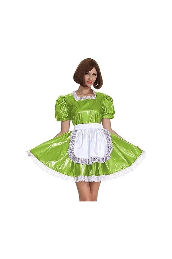 Costume De Cosplay De Demoiselle dhonneur en PVC pour Femmes, Robe Lolita Rétro À Manches Courtes, Tenue Française avec Tabl