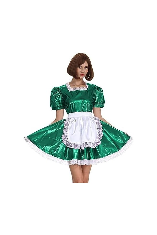Costume De Cosplay De Demoiselle dhonneur en PVC pour Femmes, Robe Lolita Rétro À Manches Courtes, Tenue Française avec Tabl
