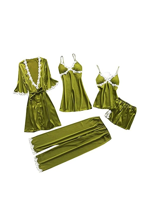 Ensemble de Lingerie Sexy pour Femme Ensemble de Pyjama Cadeau de Noël pour la Saint-Valentin avec Robe de Chambre Lingerie S