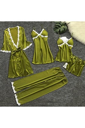 Ensemble de Lingerie Sexy pour Femme Ensemble de Pyjama Cadeau de Noël pour la Saint-Valentin avec Robe de Chambre Lingerie S