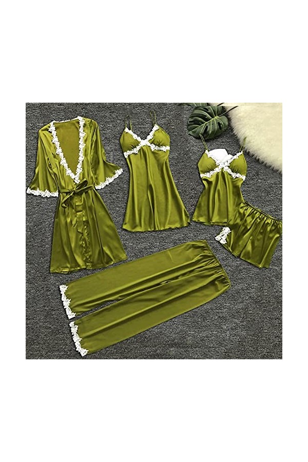 Ensemble de Lingerie Sexy pour Femme Ensemble de Pyjama Cadeau de Noël pour la Saint-Valentin avec Robe de Chambre Lingerie S