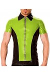 Latex Caoutchouc Hommes Hanadsome Veste Moulante Top-Vert,Vert,XXL