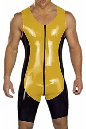 Maillot De Bain En Latex Vêtements De Sport En Caoutchouc Jaune Noir Fetish Fitness Maillots De Bain,Noir Et Jaune,3X-Grand