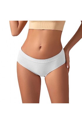 HANXIULIN Culotte en coton pour femme - Taille moyenne - String - Confortable - Sous-vêtements hipster, beige, XL