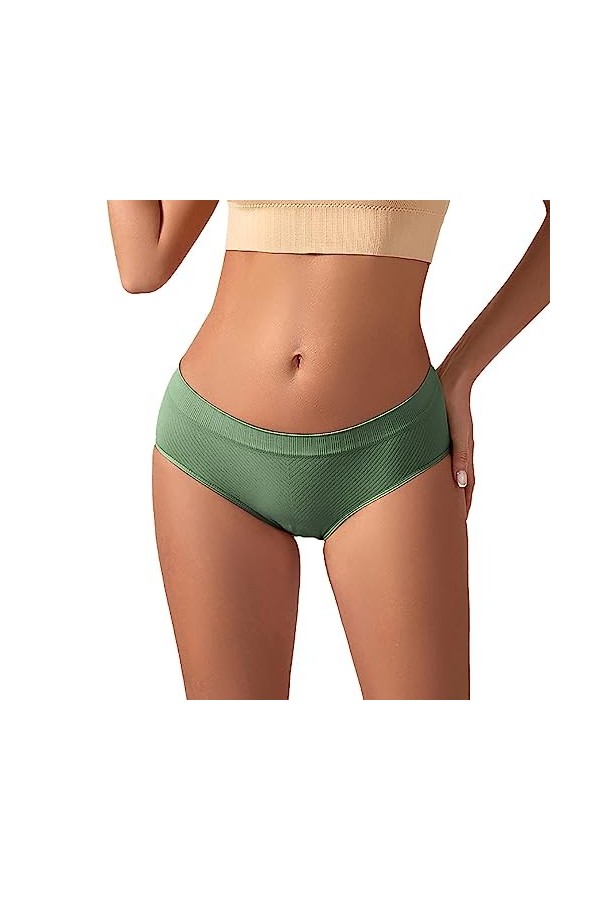 HANXIULIN Culotte en coton pour femme - Taille moyenne - String - Confortable - Sous-vêtements hipster, beige, XL