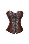 Corset Jacquard Femme Floral Zip Top Corset