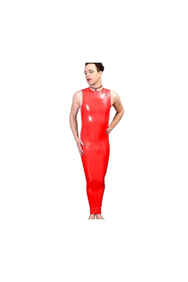 Robe en PVC pour homme - Robe moulante avec fermeture éclair bidirectionnelle - Longueur cheville - Pour fête, club, performa