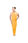Robe en PVC pour homme - Robe moulante avec fermeture éclair bidirectionnelle - Longueur cheville - Pour fête, club, performa