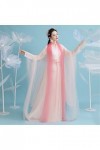 Mkjuuior Costume ancien Hanfu - Robe traditionnelle chinoise pour femme - Jupe élégante - Cosplay - Peau blanche poudrée - XX