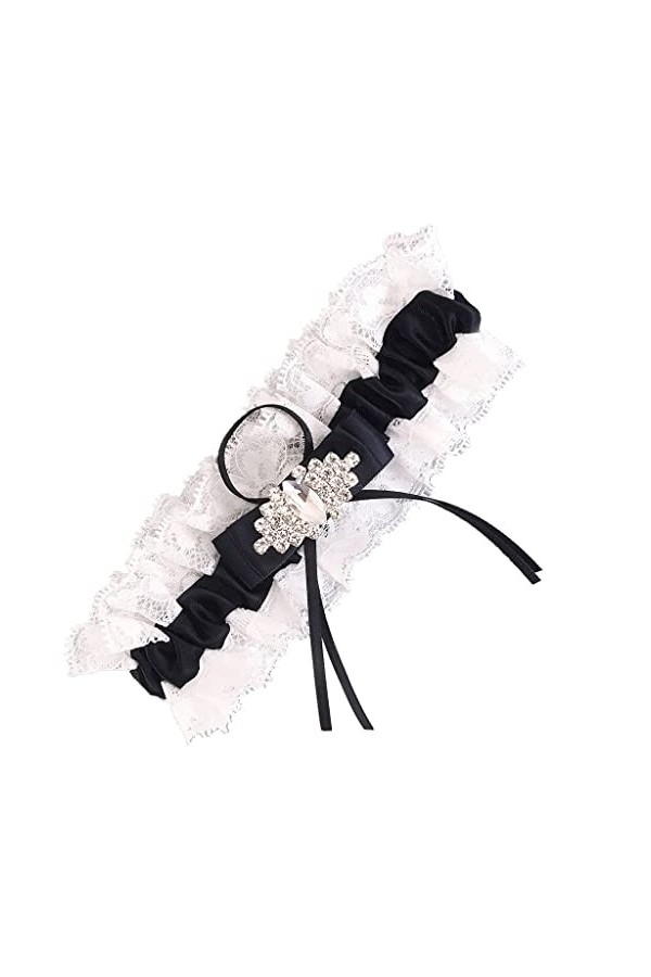 JJZXD Garter Satin Bow Elastic Bridal Garter Aesthetic Diamond Dentear Jones avec boucles de jambe Color : B, Size : 5pcs 