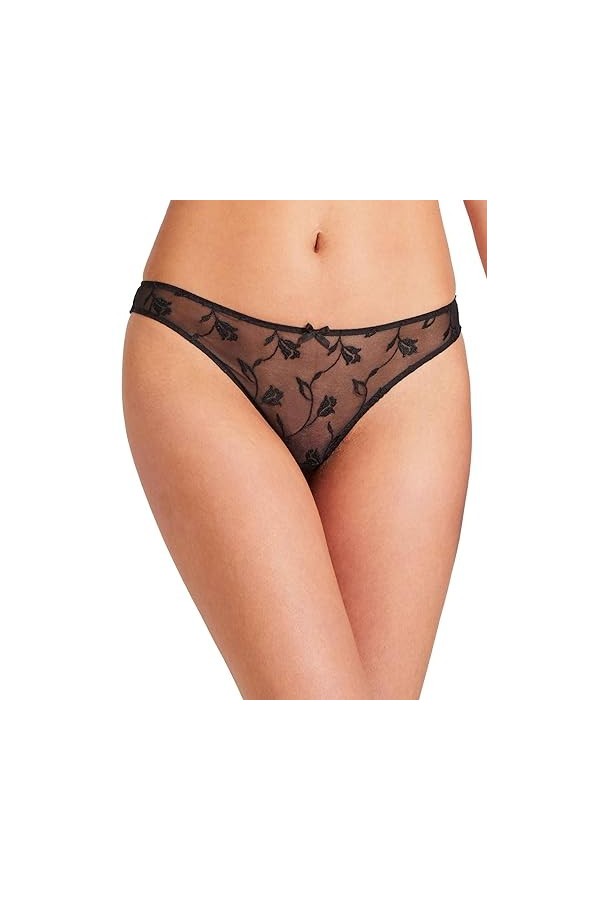 Aubade Softessence, Culotte Tanga, Broderie et maille, Lingerie Sexy pour Femme, String femme, Discret et sensuel, Couleur : 