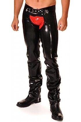 Leggings En Latex Noir Sexy Ceintures Entrejambe Ouvertes Laçage Avant Fermetures À Glissière Latérales Arrière Pantalons En 