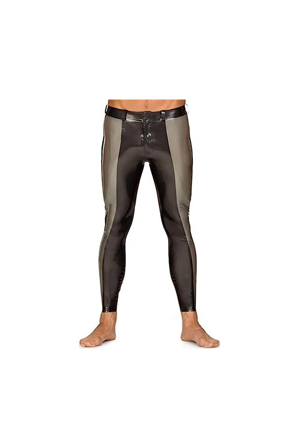 Leggings Sexy En Latex Noir Argenté Et Transparent Avec Boutons À Glissière Pantalons En Caoutchouc Pantalons En Jean,Trans N