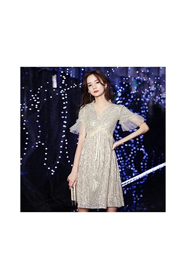 Générique DRS, Femmes élégantes célébrité tempérament Reine Sequin Banquet soirée/Court/Retour ou E * Changement Court Moyen