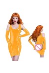 Mini robe de club érotique en similicuir PU pour femmes, robe sans manches, dos nu, sexy, mince et simple, style coréen, arge