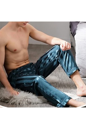 STRAW Pantalon de pyjama dété Sping Summer Pantalon de nuit Pantalon décontracté Pantalon de plage Pantalons Satin Color : 