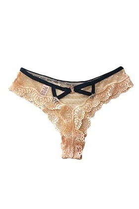Dasongff Tanga Dentelle pour Femme Culotte Femme Dentelle Thongs Ficelle String Sexy Doux et Confortable Sexy Hot Chaude Nu C