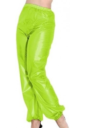 IDOBLO Pantalon Latex Femme Vert Taille Haute Pantalon Lâche,Vert,XL