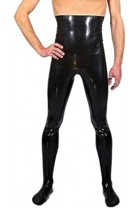 IDOBLO Leggings en Latex Sexy Taille Haute Noir avec Pieds Chaussettes Pantalons en Caoutchouc Jeans Pantalons Bas,Transparen