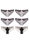 Necalisi Culotte Femme Lot de 6 Multicolore-4 Femme Dentelle pour Slips Culottes Strings Lingerie Dentelle Slips Ultra Doux C