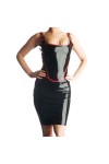 TODDACARE Jupe en latex pur pour femme - Noir et rouge - Taille XXS-XXL, Noir , M
