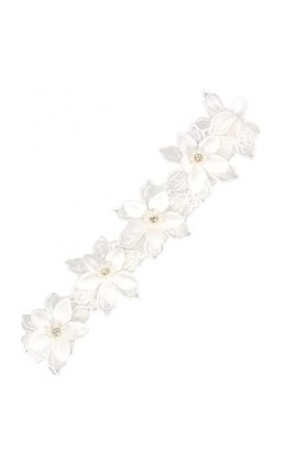 JJZXD Garter élastique Lace Bridal Garter Sexy White Blow Flower Pignes avec boucles de jambe Color : White, Size : 5pcs 
