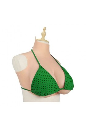 BRANDE Silicone/Coton Rempli Plastron Artificiel H Tasse Poitrine Formes Toucher Doux Faux Seins Enhancer pour Mastectomie Pr