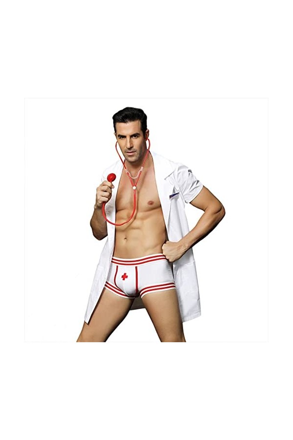 NC SexylingerieformensexydoctorCostumes blancs pour jeux de rôle