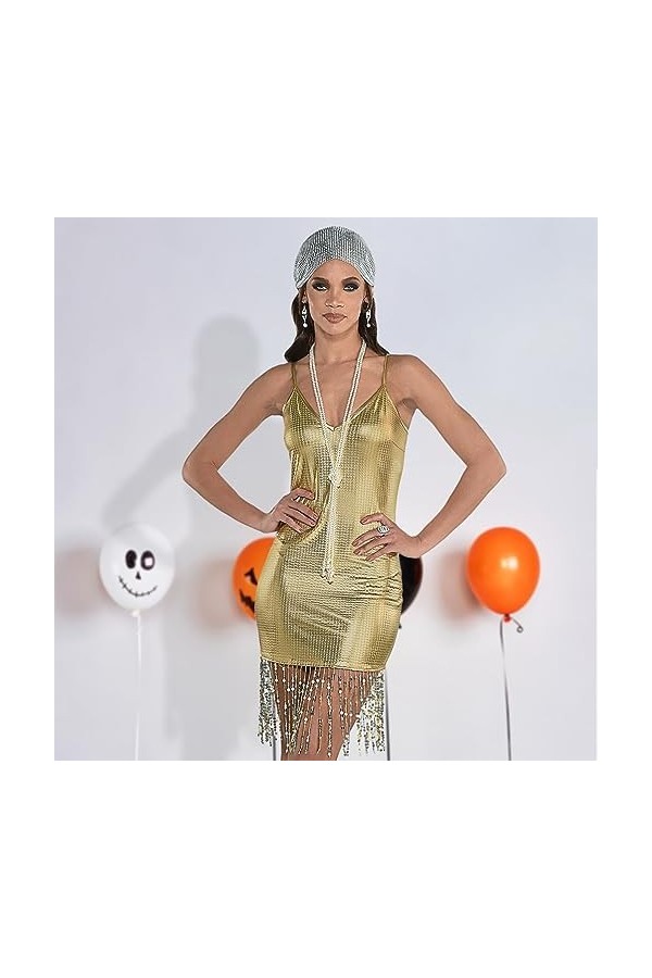 Feisty Kit de costume Charleston Taille S 2-4 Or et Argent